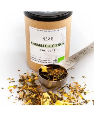 Comptoir des Epices - Thé vert cannelle citron Bio - La Cave Epicurienne
