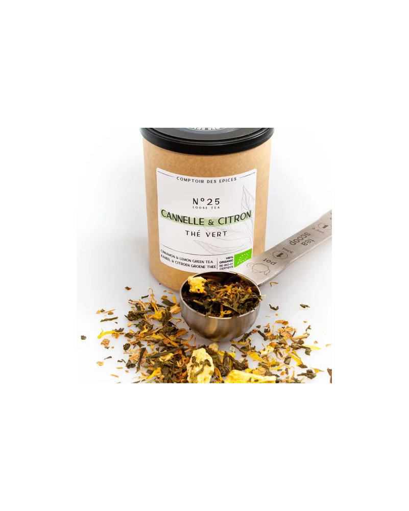 Comptoir des Epices - Thé vert cannelle citron Bio - La Cave Epicurienne