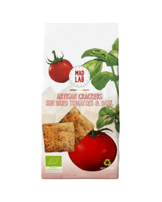 Mad Lab - Basilicum en Siciliaanse zongedroogde tomaten crackers bio - La Cave Epicurienne