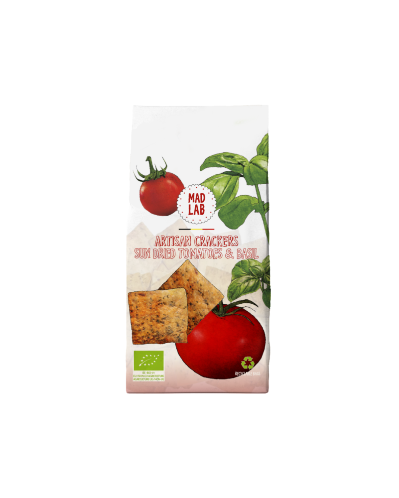 Mad Lab - Crackers Tomate séchée et basilic bio - La Cave Epicurienne