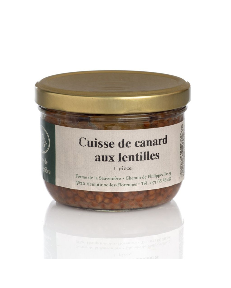 Ferme de la Sauvenière - Confit de canard aux lentilles - La Cave Epicurienne