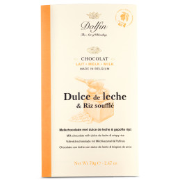 Dulce de leche et riz soufflé - Tablette chocolat lait - Dolfin - La Cave Epicurienne