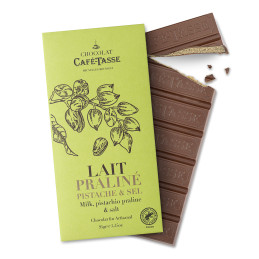 Tablette praliné pistache - Café-Tasse  - La Cave Epicurienne
