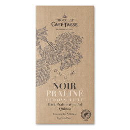 Tablette chocolat noir au quinoa et praliné noisettes - Café-Tasse - La Cave Epicurienne