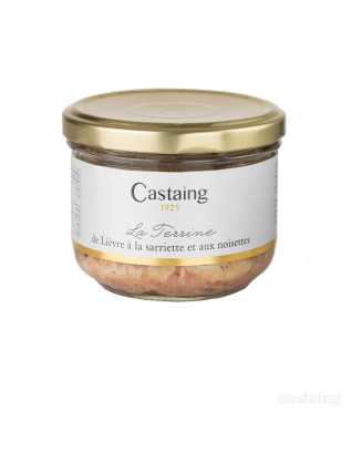 Terrine de lièvre à la sarriette et aux noisettes 180g - Castaing