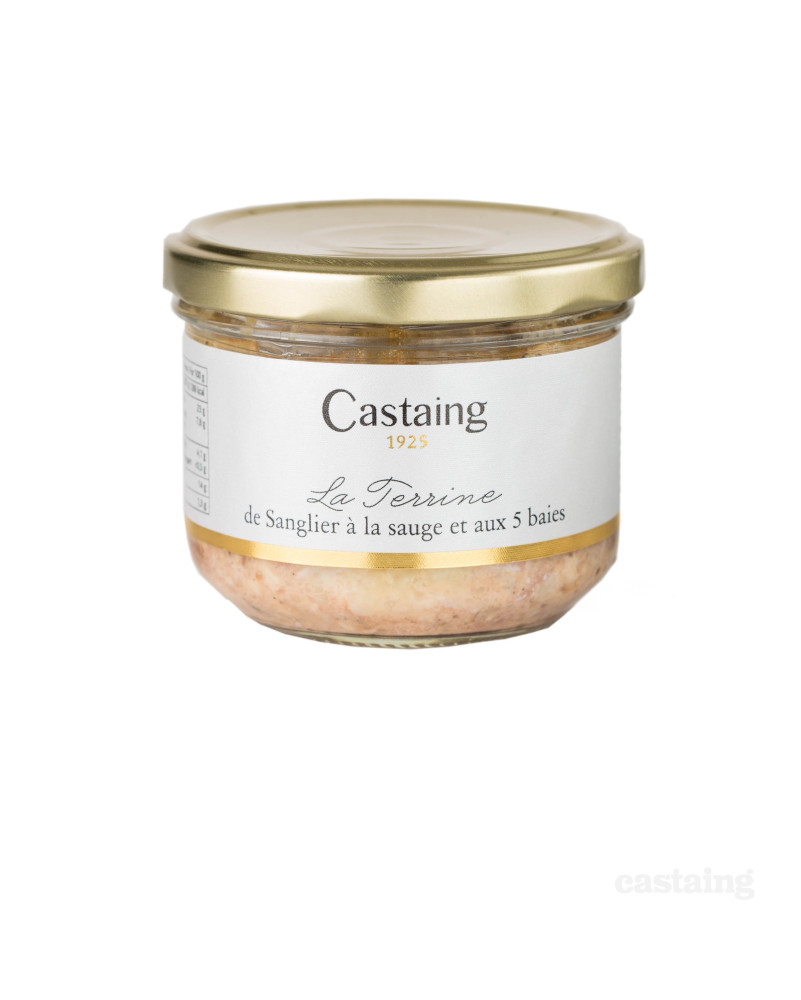 Terrine de sanglier à la sauge et aux 5 baies 180g - Castaing